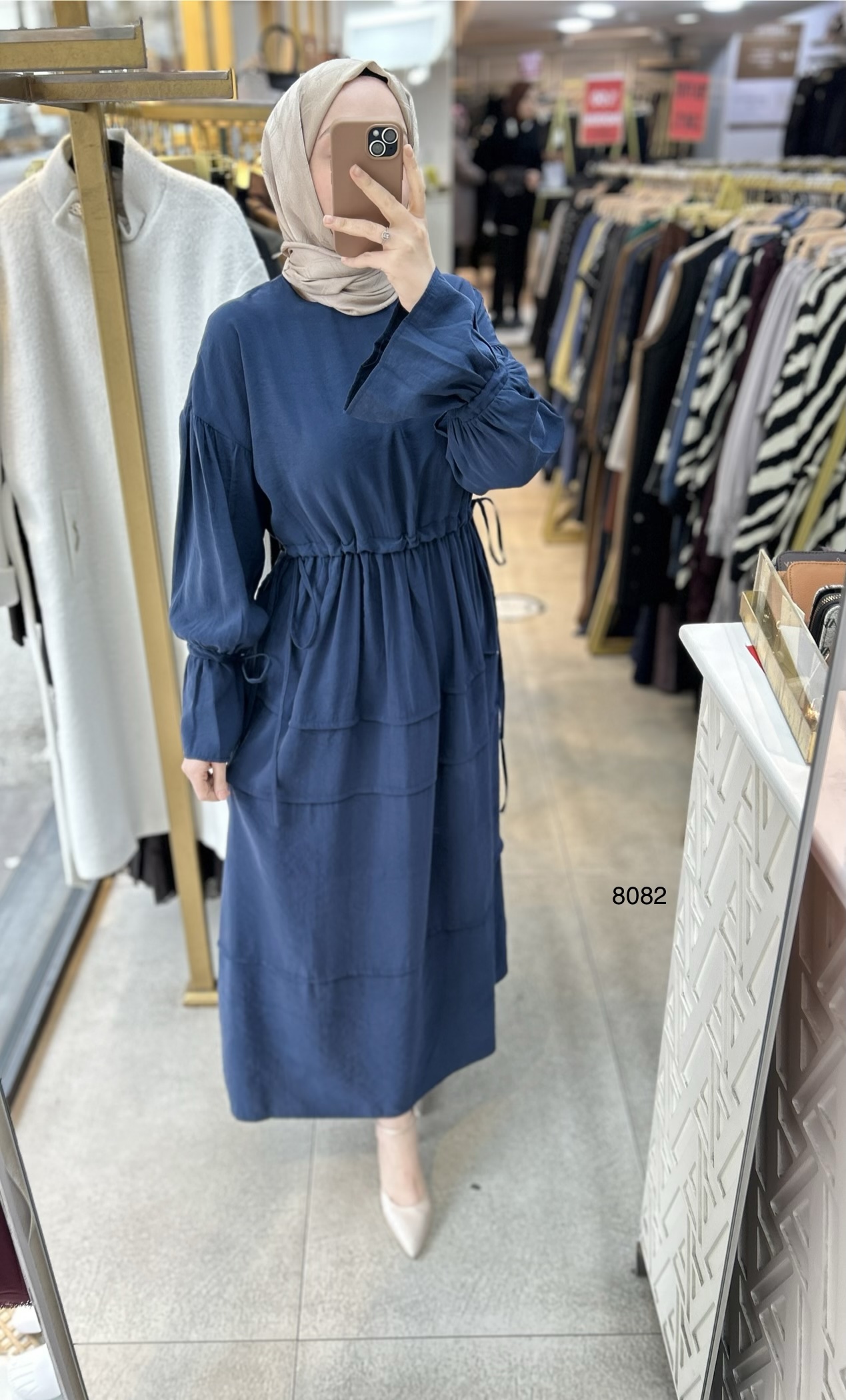 8082 Bağlama Detaylı Elbise