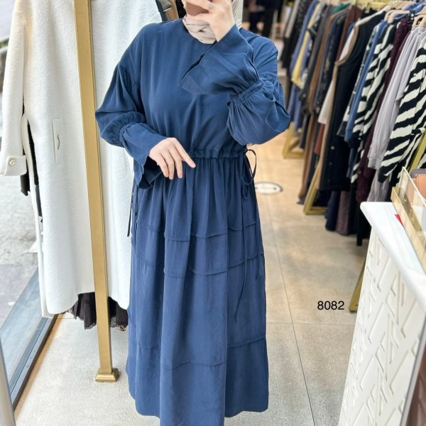 8082 Bağlama Detaylı Elbise - Görsel 6