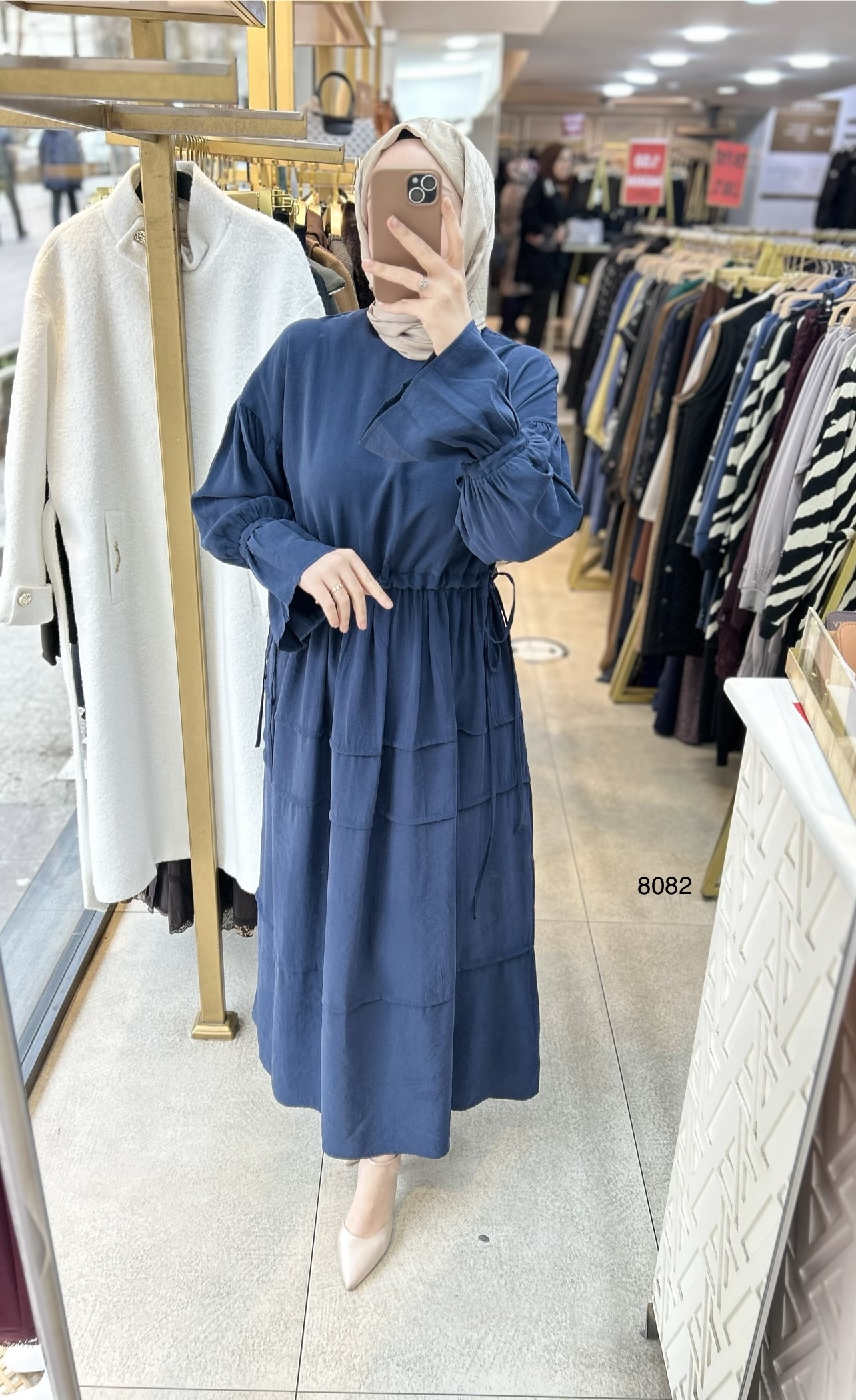 8082 Bağlama Detaylı Elbise