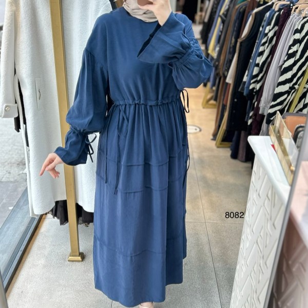 8082 Bağlama Detaylı Elbise - Görsel 8