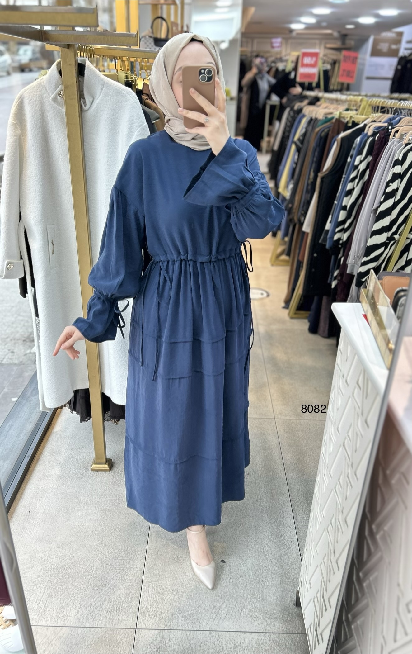 8082 Bağlama Detaylı Elbise