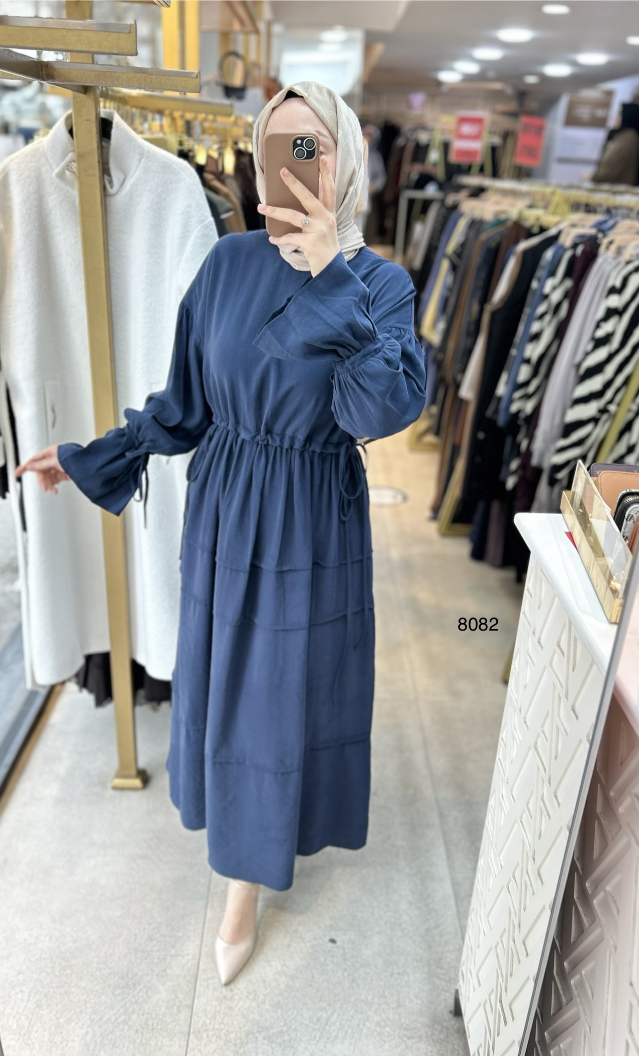 8082 Bağlama Detaylı Elbise