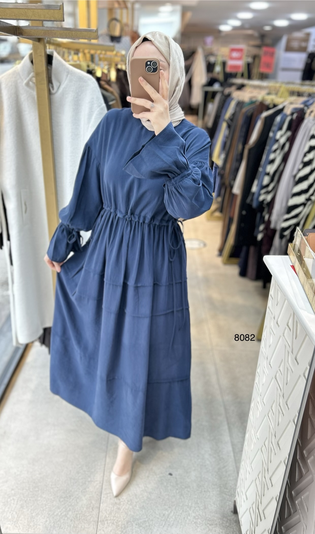 8082 Bağlama Detaylı Elbise