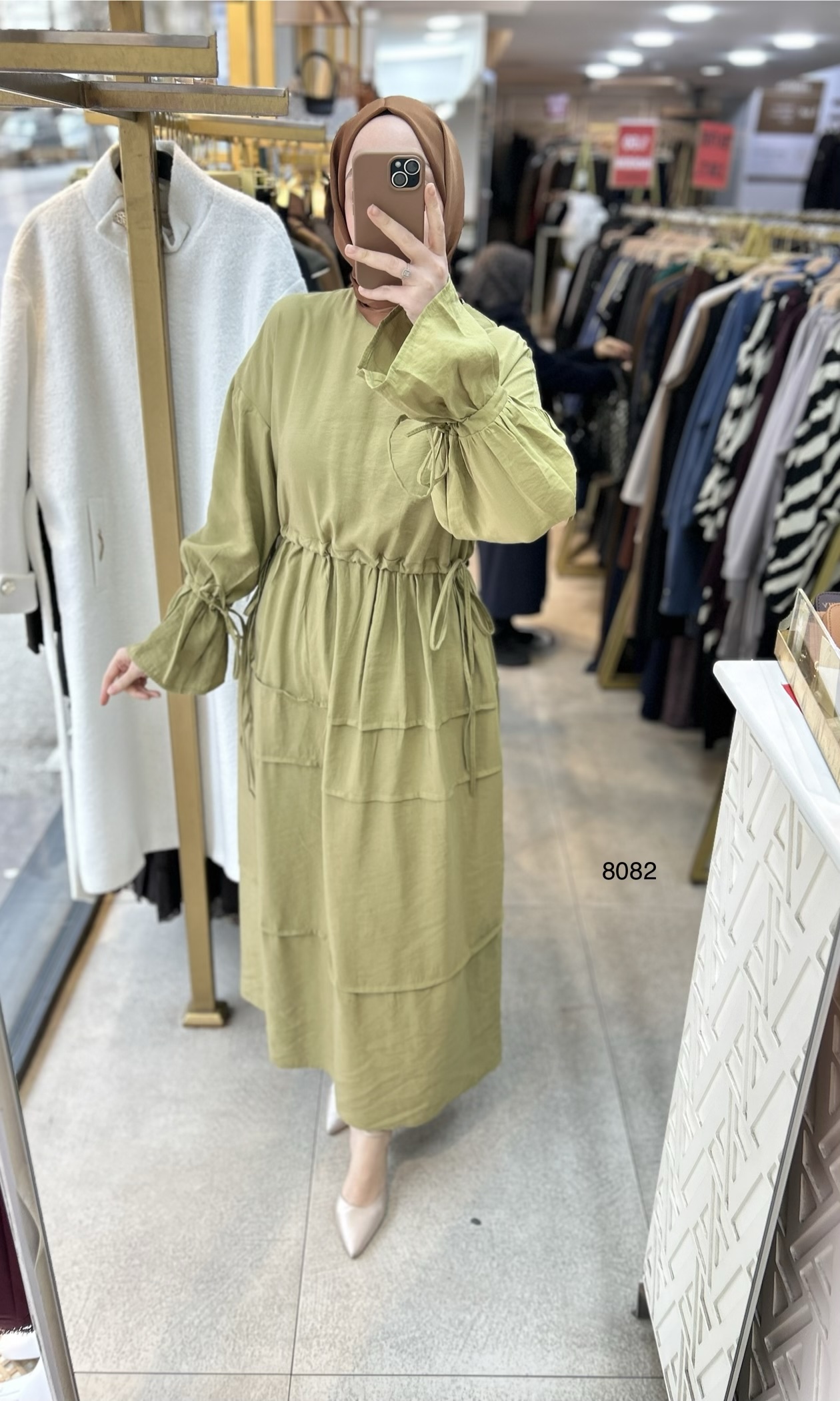 8082 Bağlama Detaylı Elbise