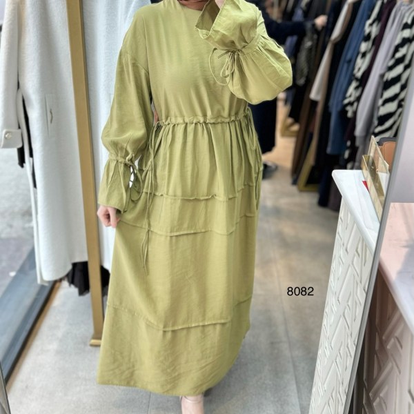 8082 Bağlama Detaylı Elbise - Görsel 22