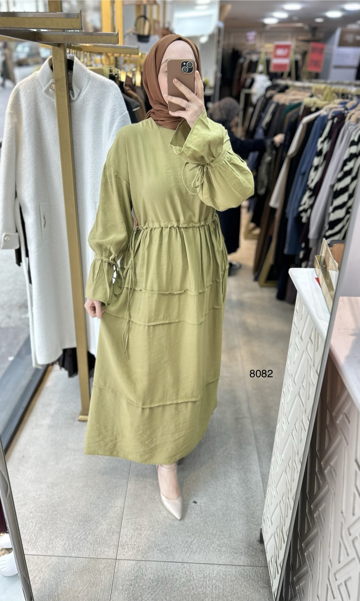 8082 Bağlama Detaylı Elbise