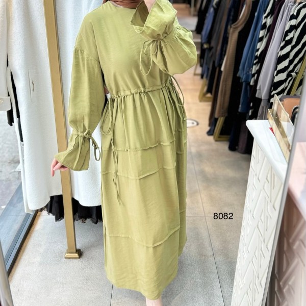 8082 Bağlama Detaylı Elbise - Görsel 15