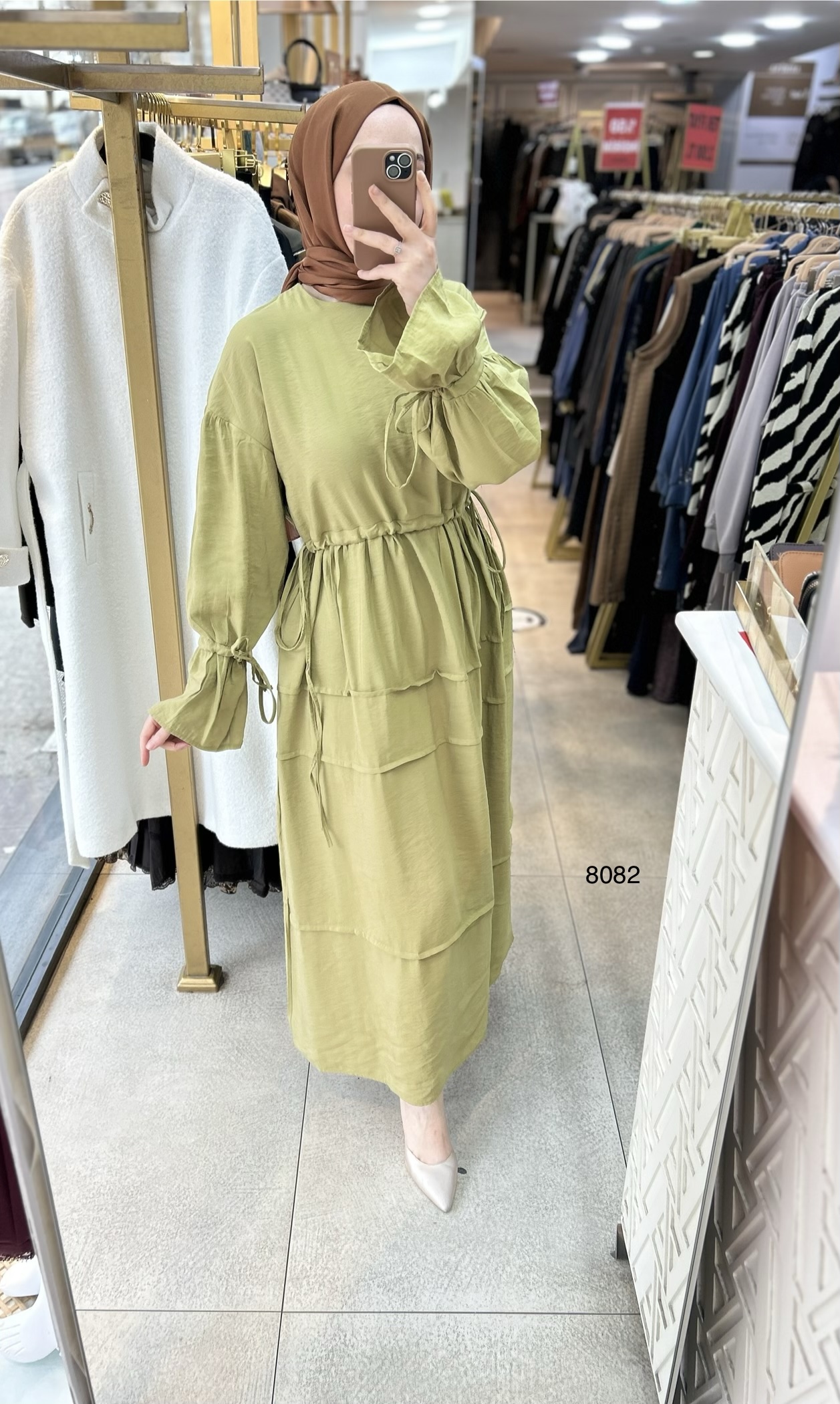 8082 Bağlama Detaylı Elbise