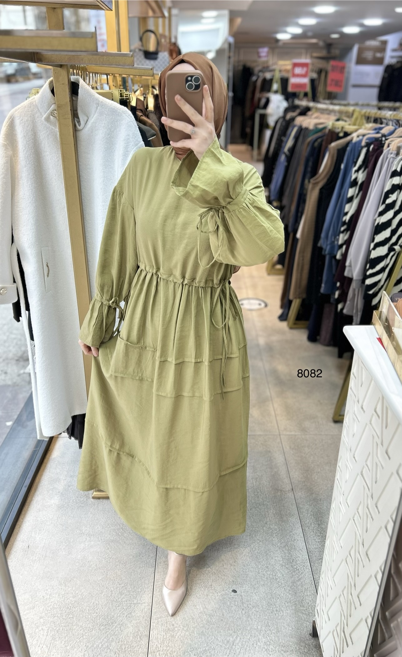 8082 Bağlama Detaylı Elbise