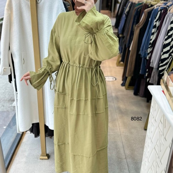 8082 Bağlama Detaylı Elbise - Görsel 23