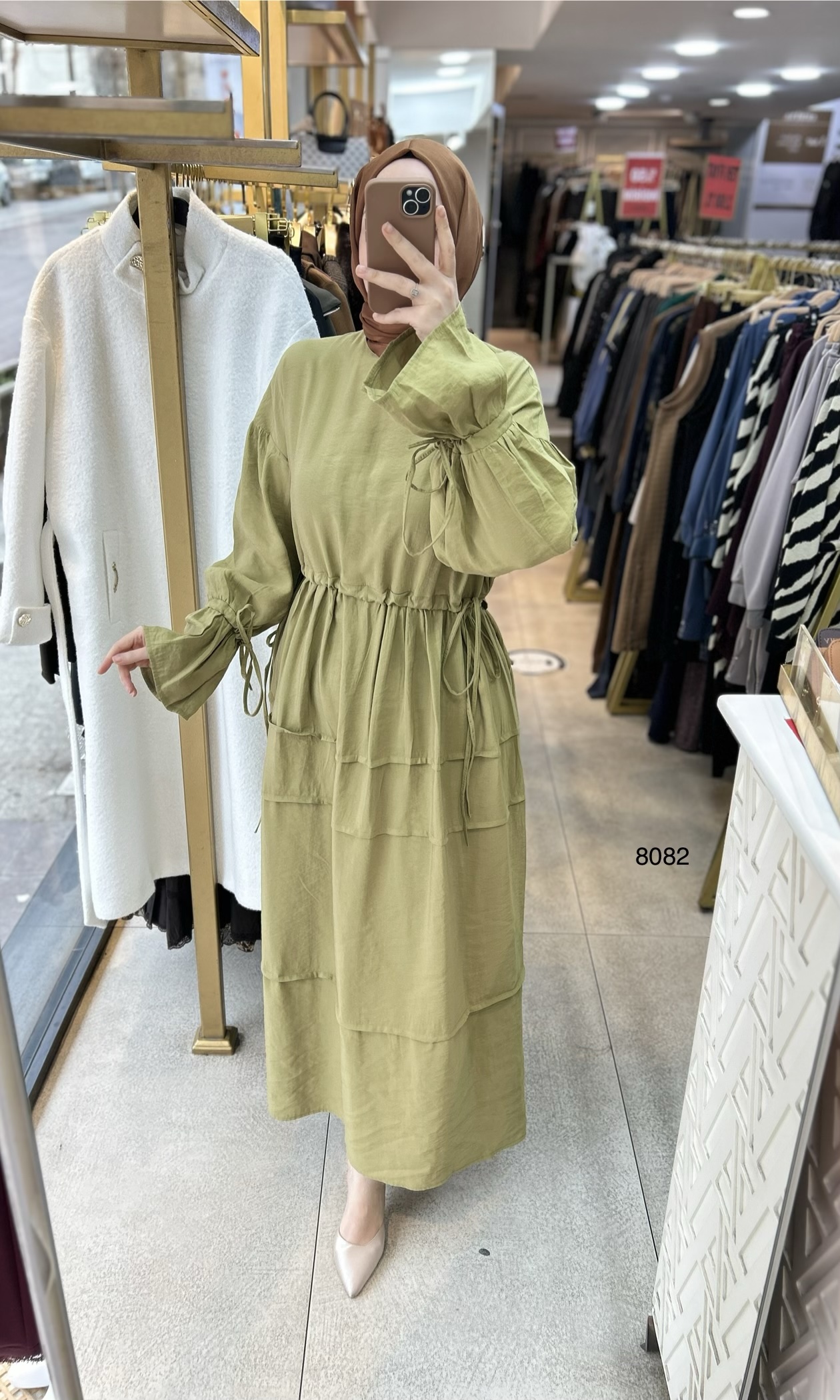 8082 Bağlama Detaylı Elbise