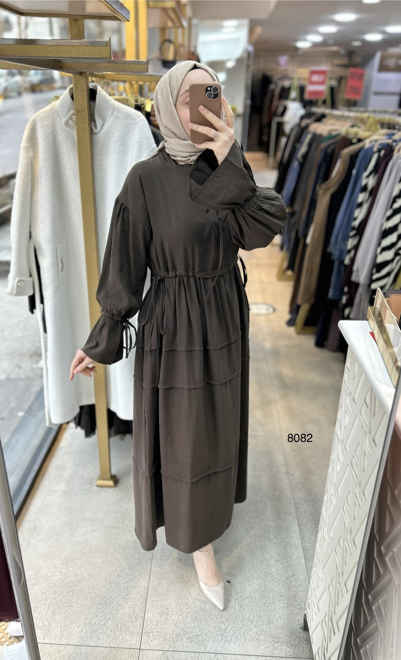 8082 Bağlama Detaylı Elbise