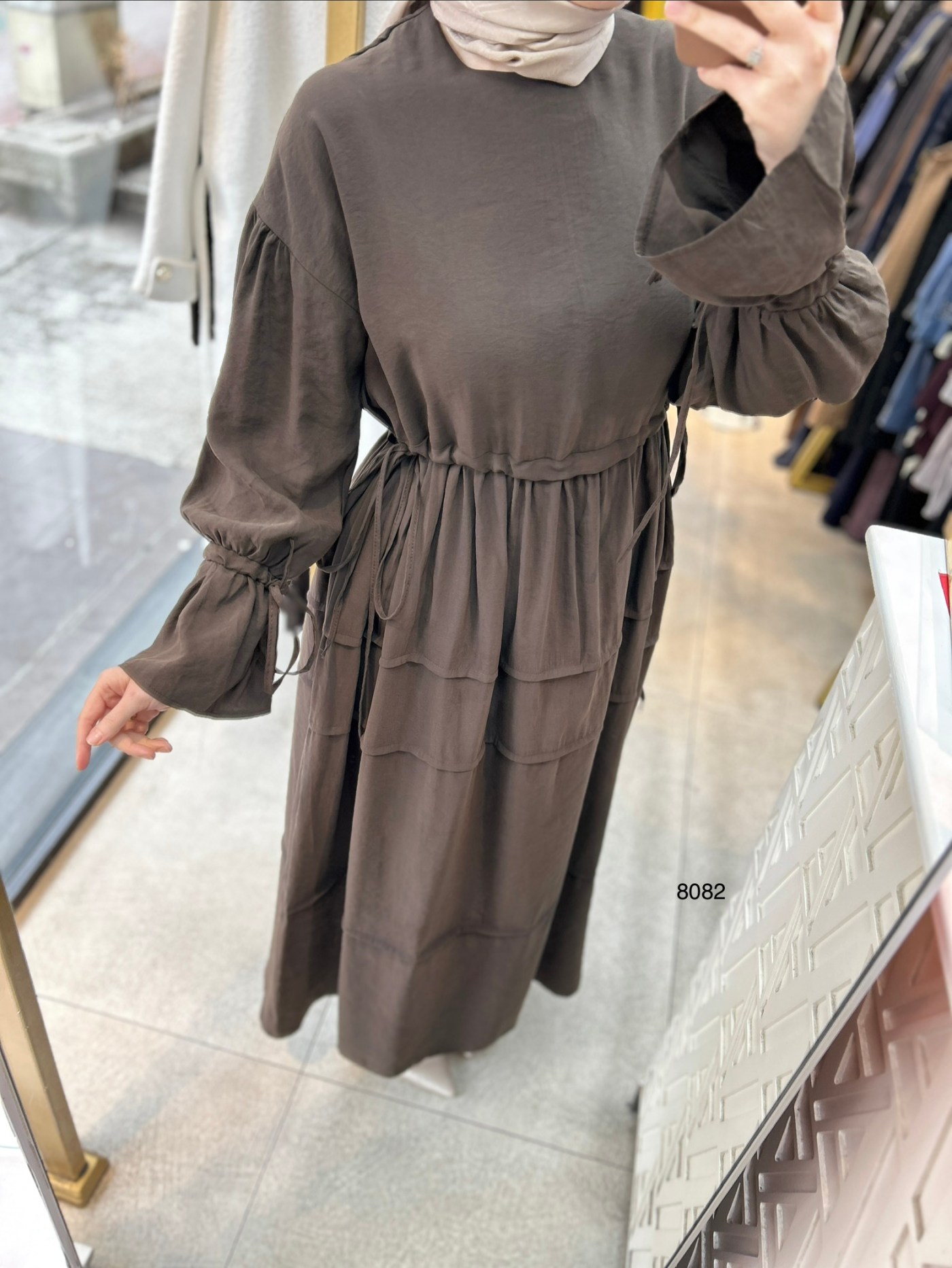 8082 Bağlama Detaylı Elbise