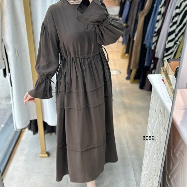 8082 Bağlama Detaylı Elbise - Görsel 10