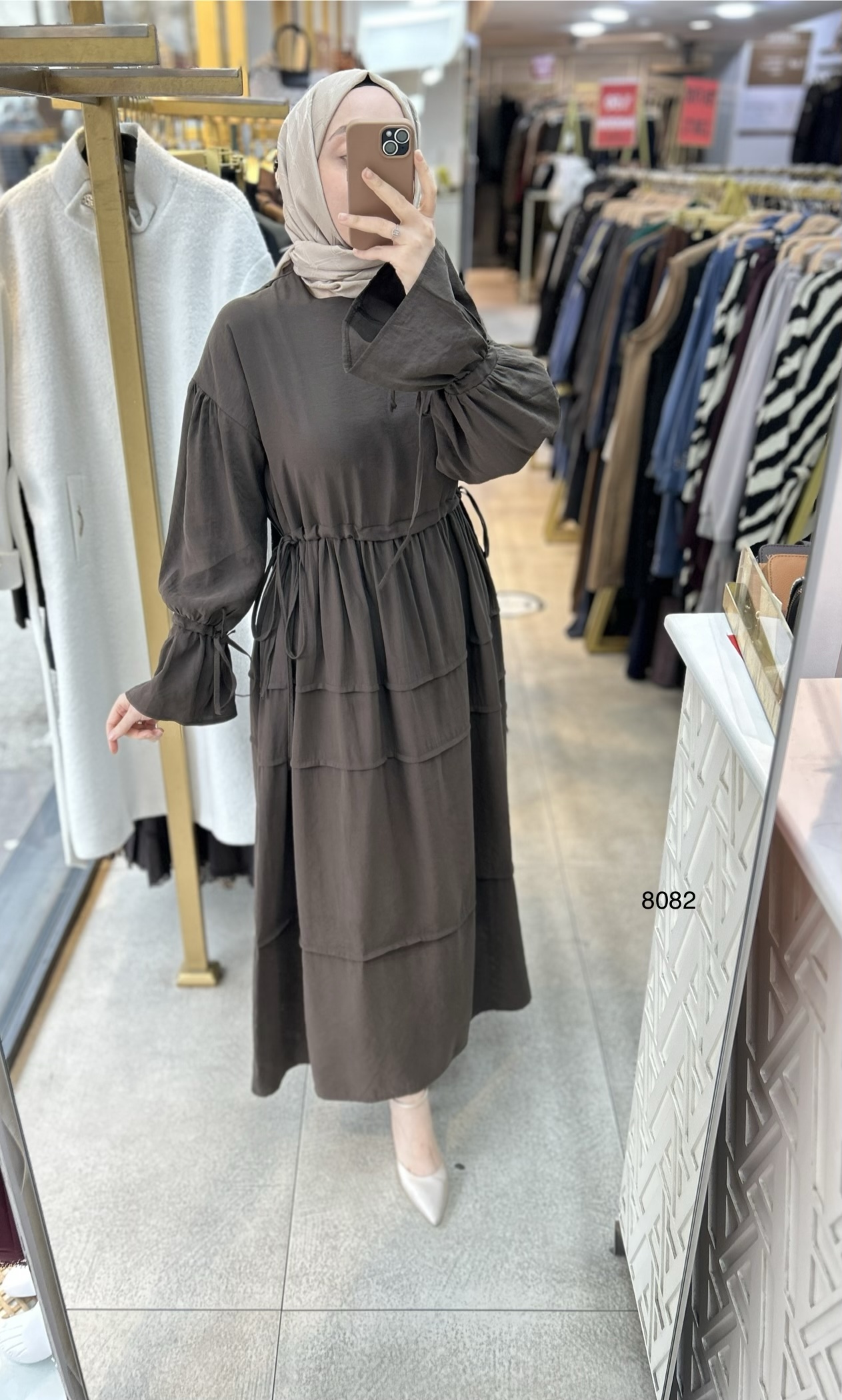 8082 Bağlama Detaylı Elbise