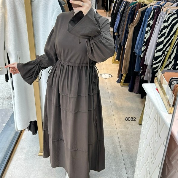 8082 Bağlama Detaylı Elbise - Görsel 12