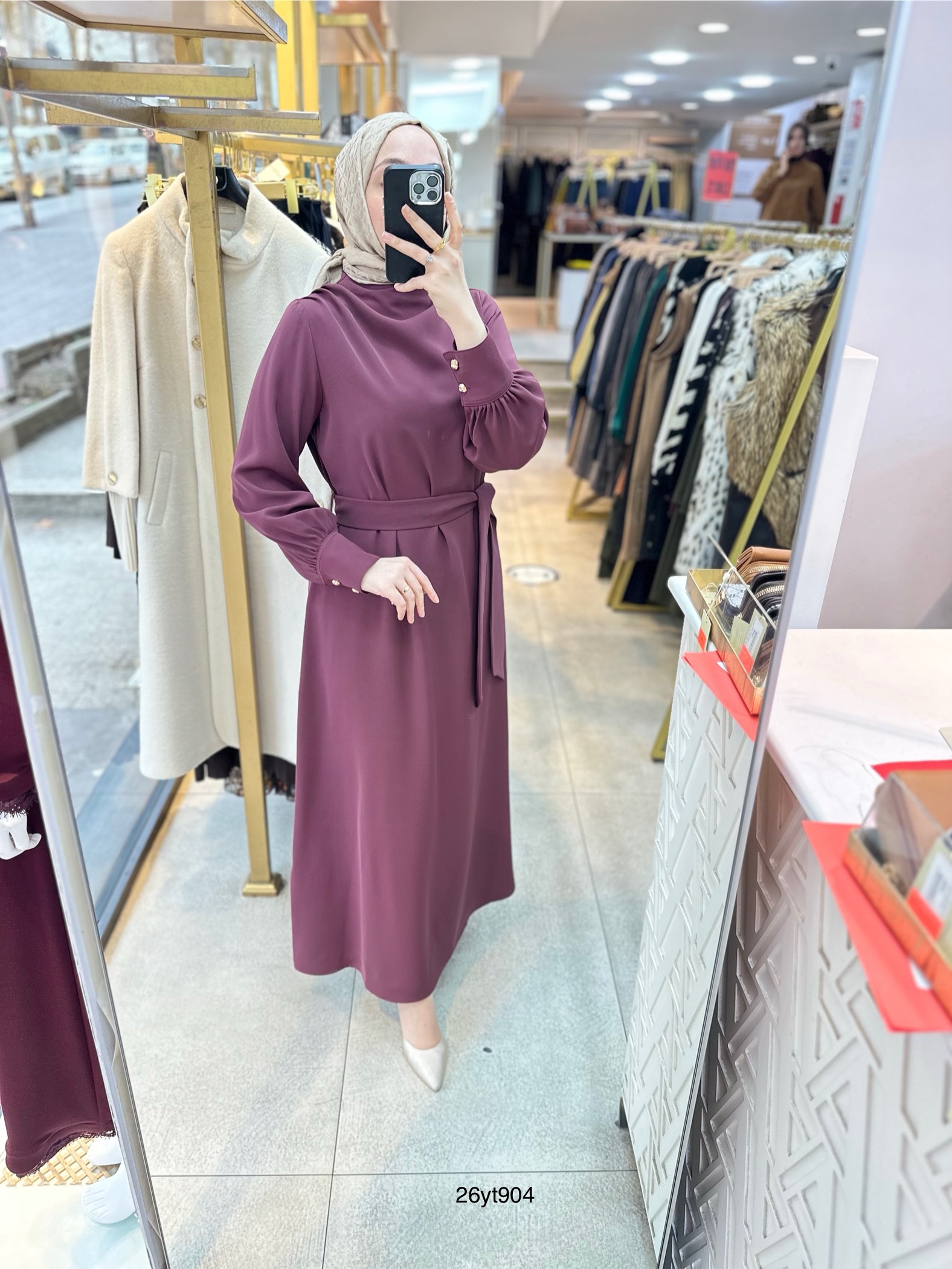 26YT904 Armine Trend Elbise - Görsel 10