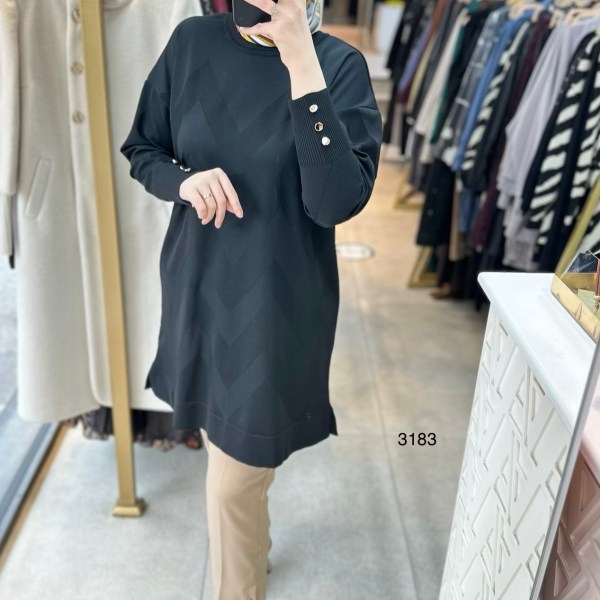 3183 V Desen Triko Tunik - Görsel 11