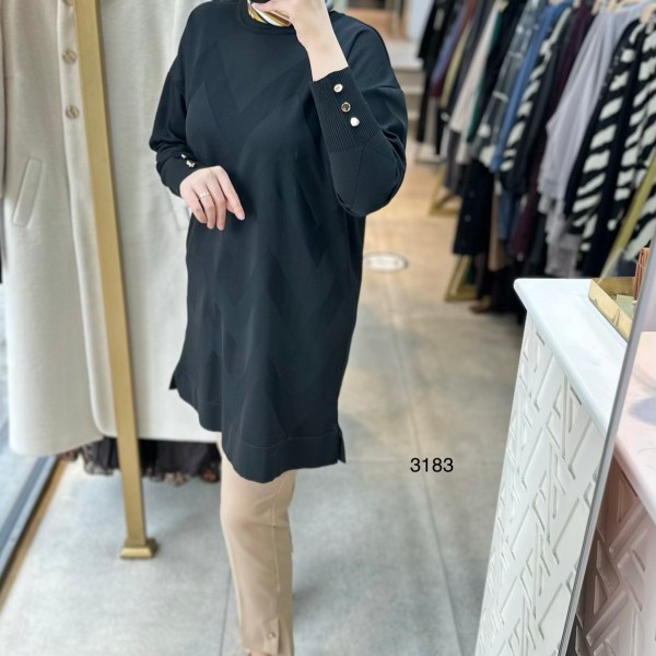 3183 V Desen Triko Tunik - Görsel 24