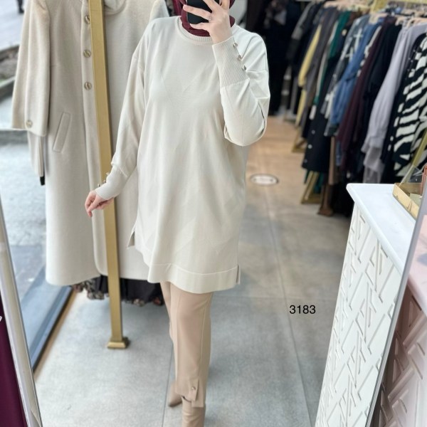 3183 V Desen Triko Tunik - Görsel 18