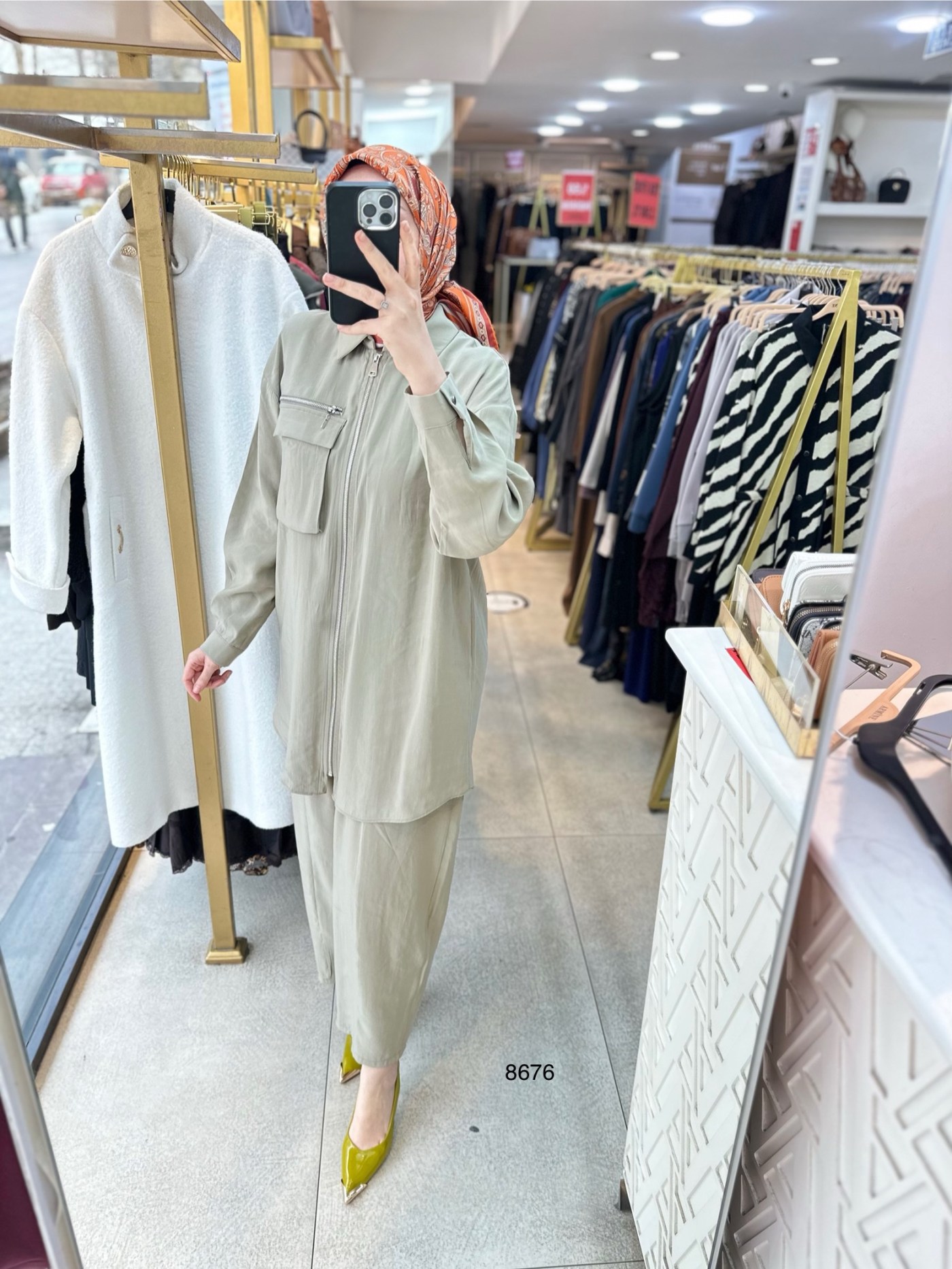 8676 Fermuarlı Tensel Kumaş Spor Takım