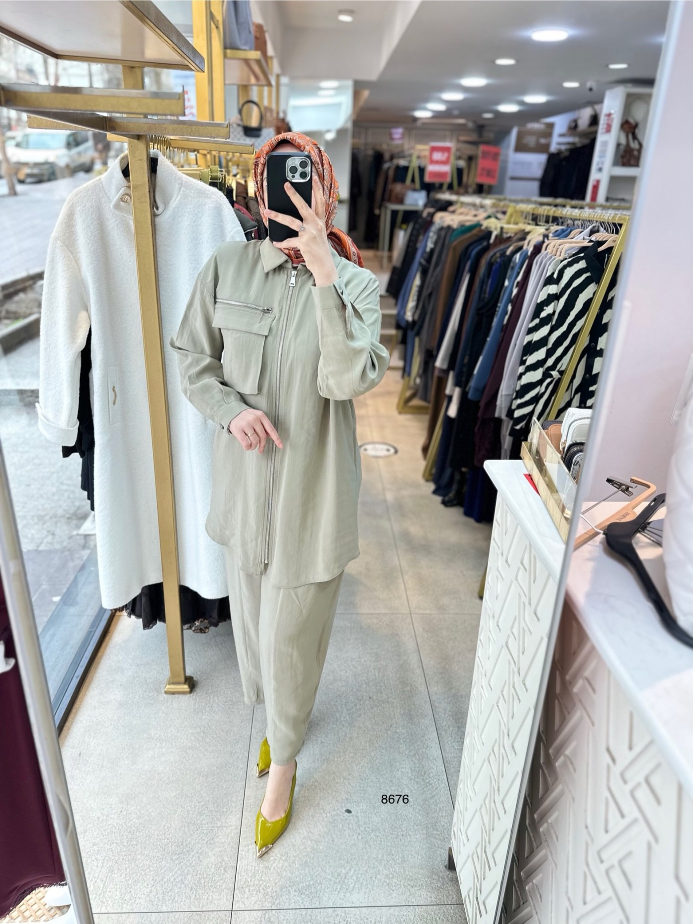 8676 Fermuarlı Tensel Kumaş Spor Takım