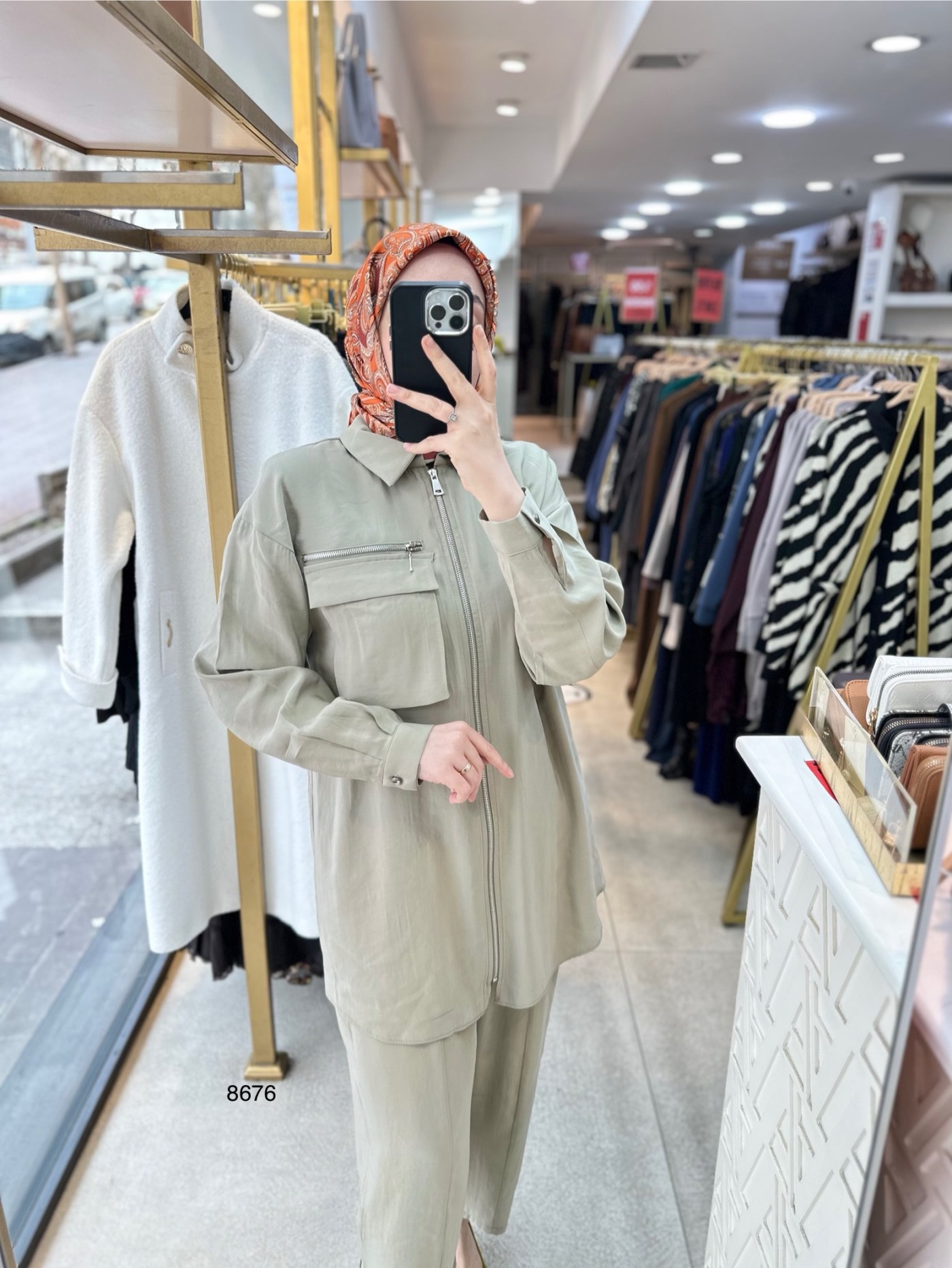 8676 Fermuarlı Tensel Kumaş Spor Takım