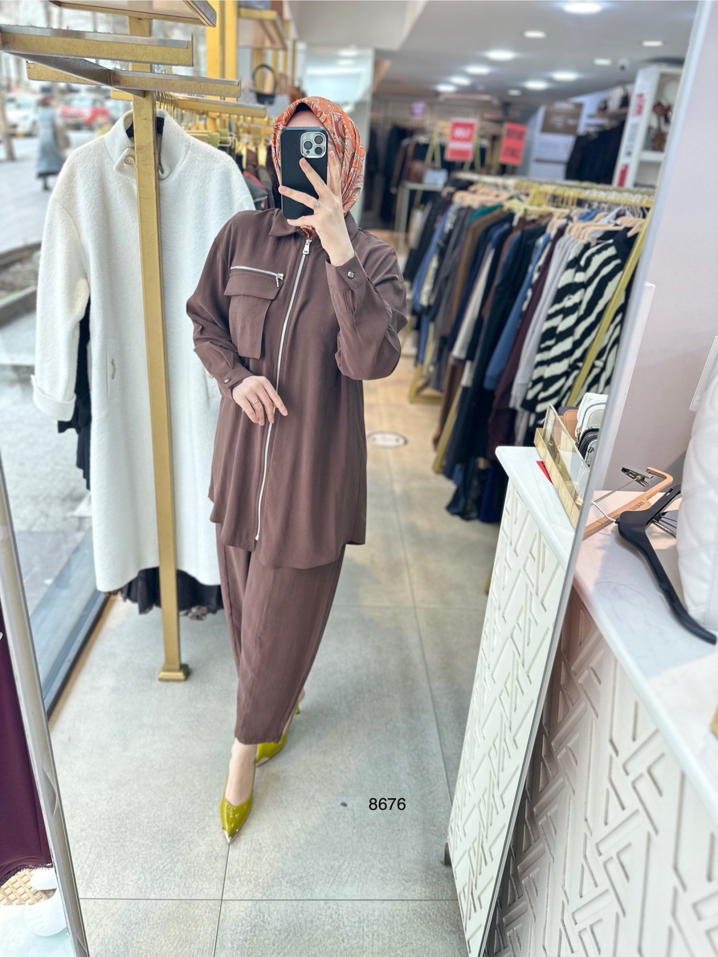 8676 Fermuarlı Tensel Kumaş Spor Takım