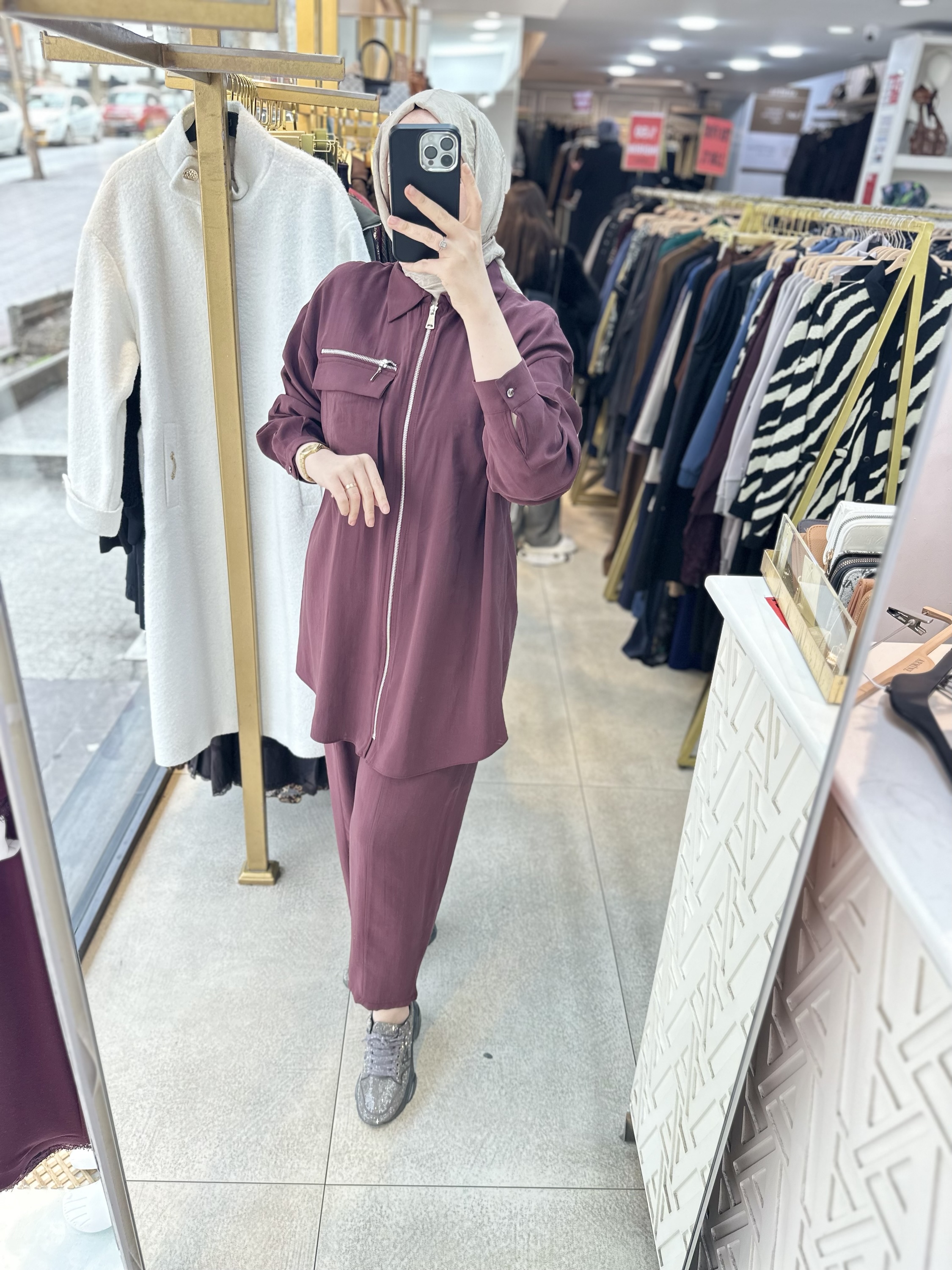 8676 Fermuarlı Tensel Kumaş Spor Takım - Görsel 8