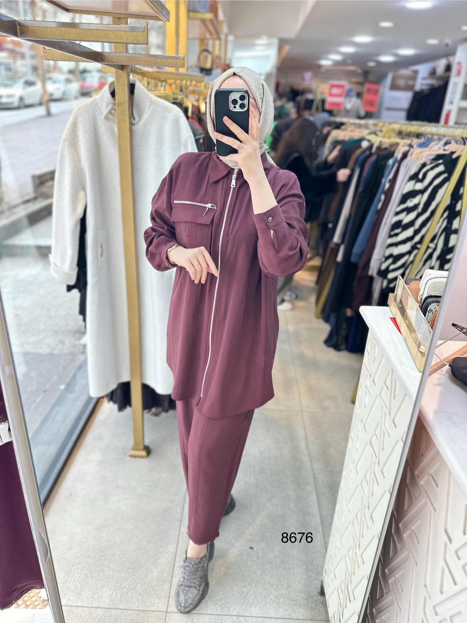 8676 Fermuarlı Tensel Kumaş Spor Takım - Görsel 10