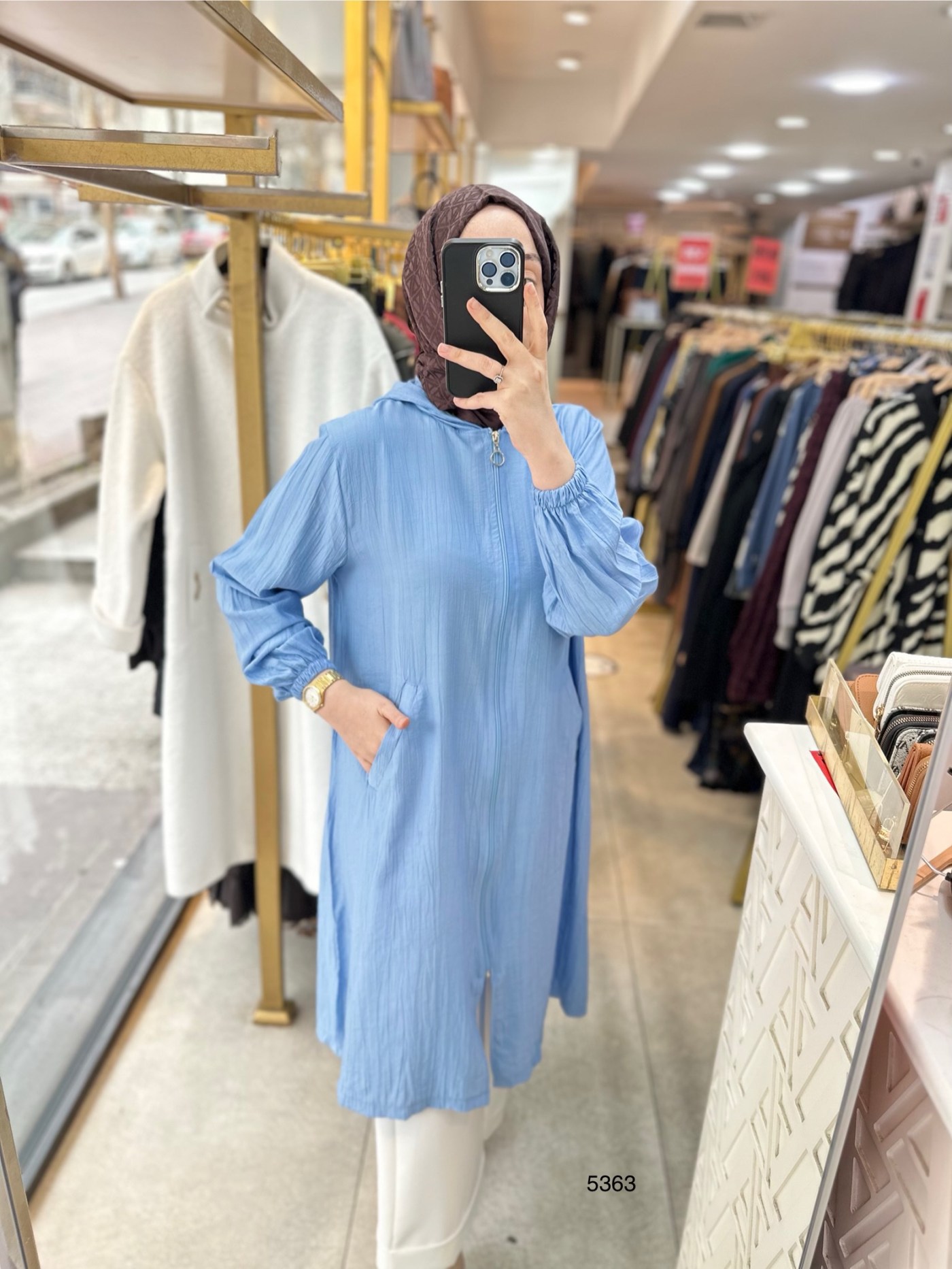 5363 Önden Fermuarlı Kap