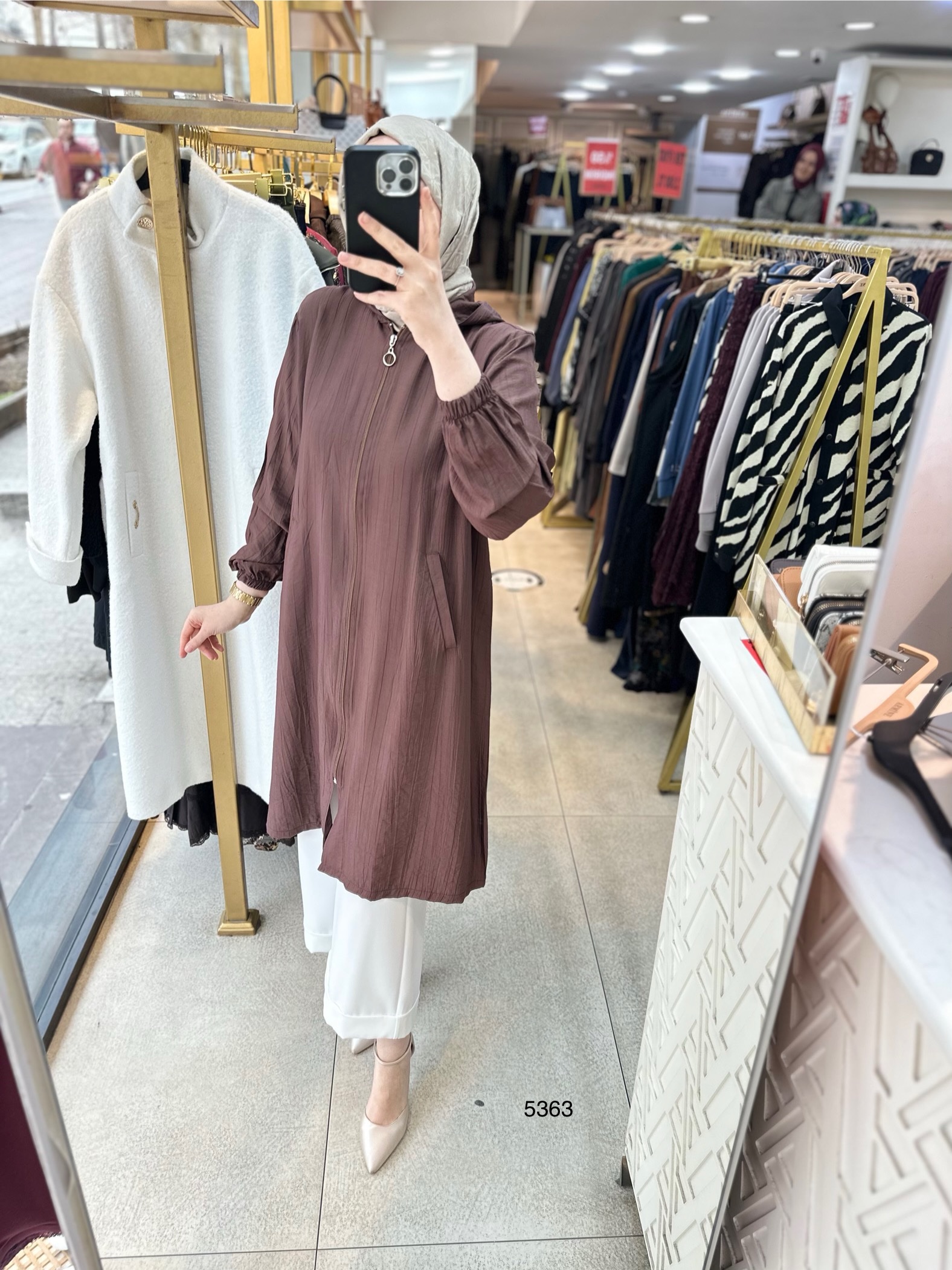 5363 Önden Fermuarlı Kap - Görsel 3