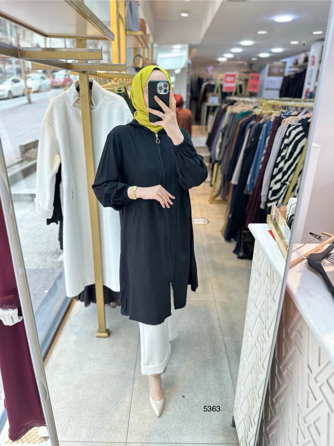 5363 Önden Fermuarlı Kap