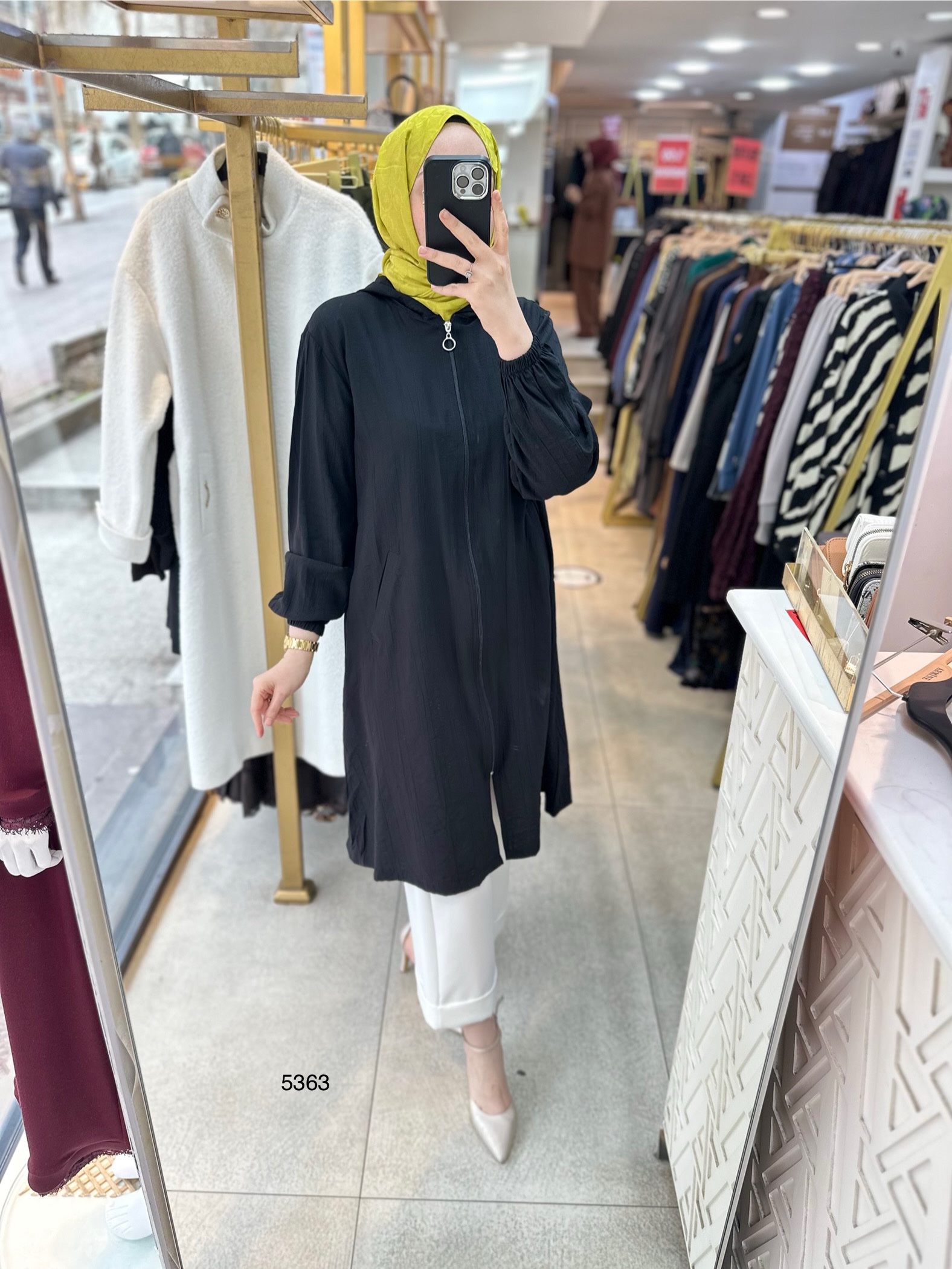 5363 Önden Fermuarlı Kap - Görsel 13