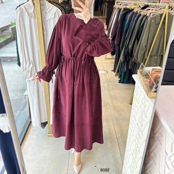 8082 Bağlama Detaylı Elbise - Görsel 3