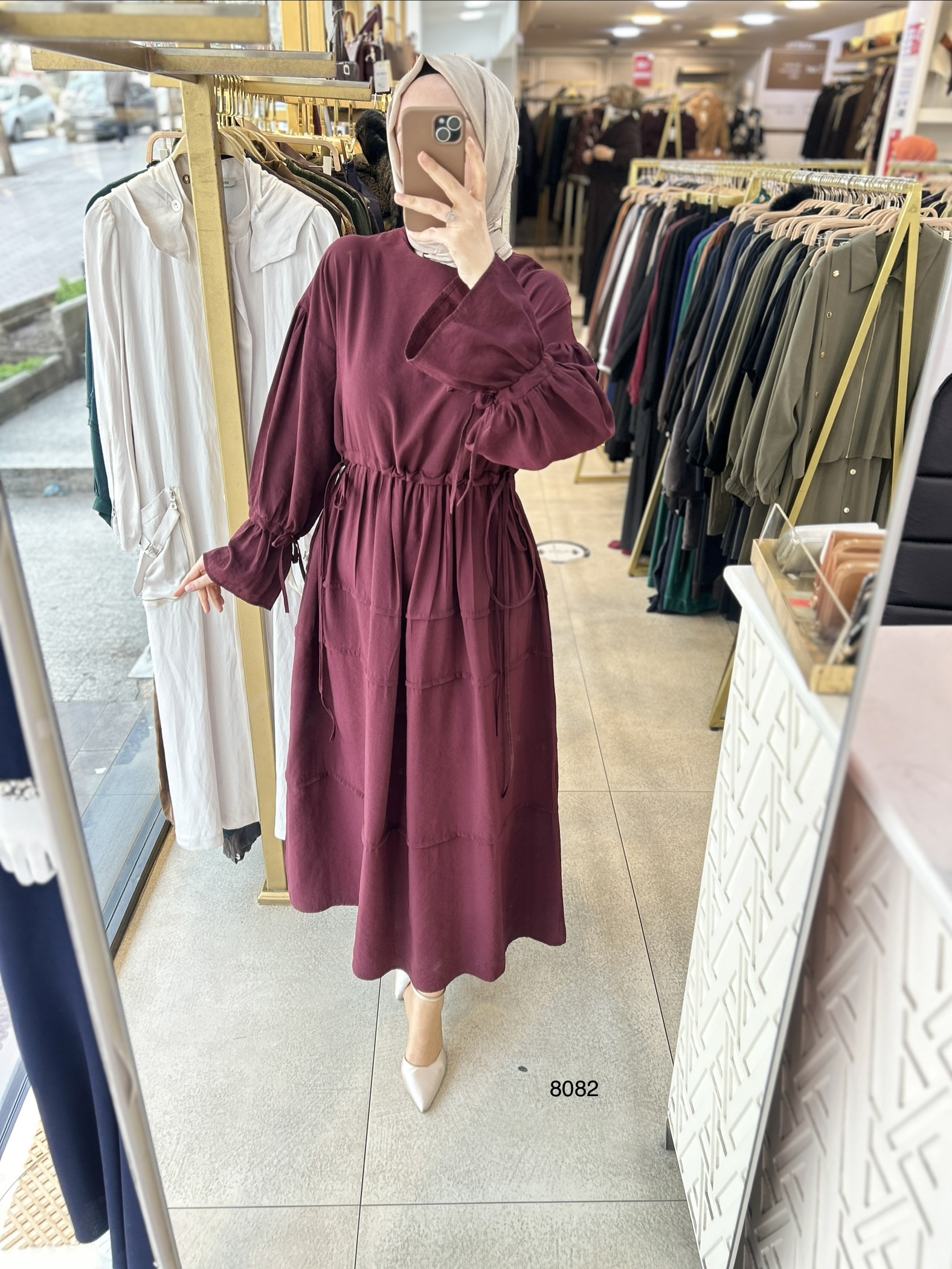 8082 Bağlama Detaylı Elbise - Görsel 3