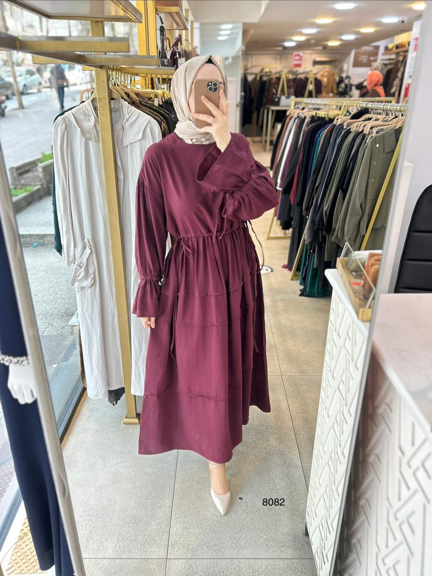 8082 Bağlama Detaylı Elbise