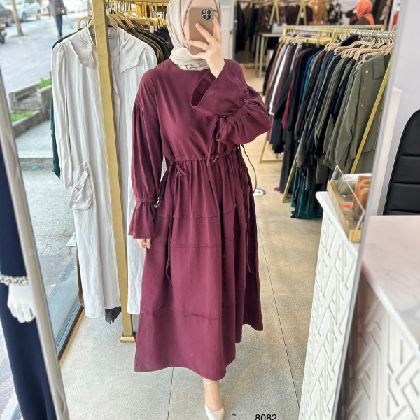 8082 Bağlama Detaylı Elbise - Görsel 1