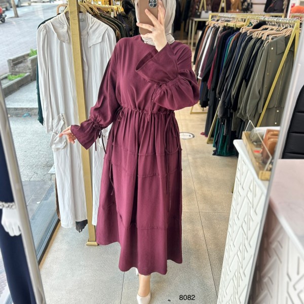 8082 Bağlama Detaylı Elbise - Görsel 4