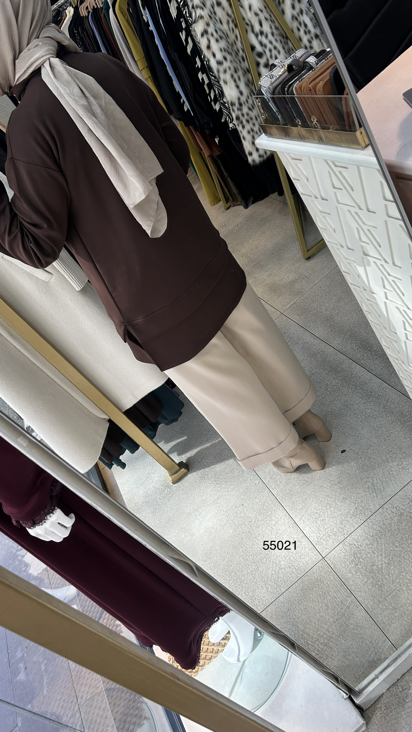 55021 Yarasa Kol Fermuar Detaylı Tunik