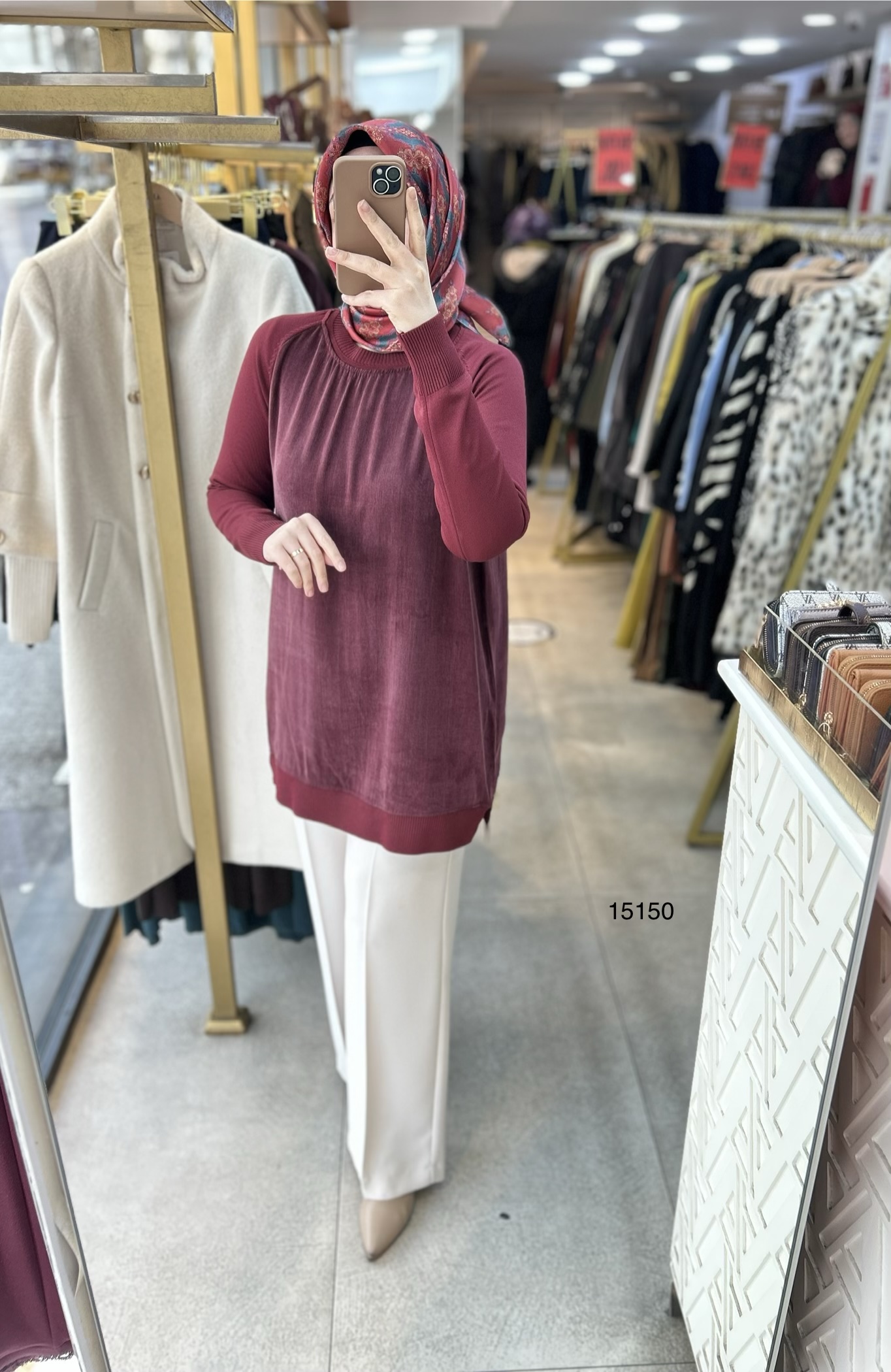 15150 Kolları Merserize Önü İpek Kupra Fermuar Detaylı Tunik