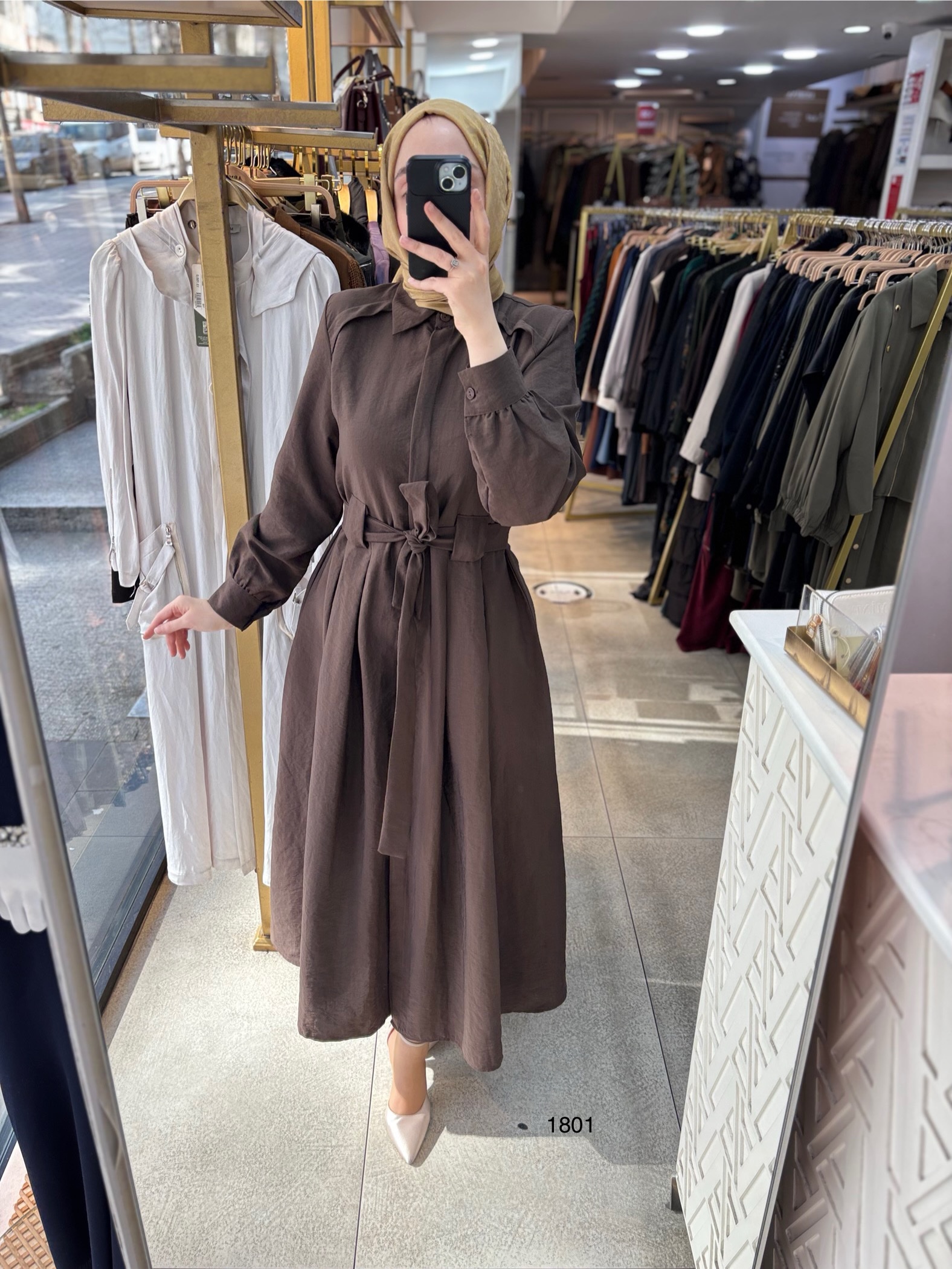 1801 Belden Bağlamalı Elbise - Görsel 4