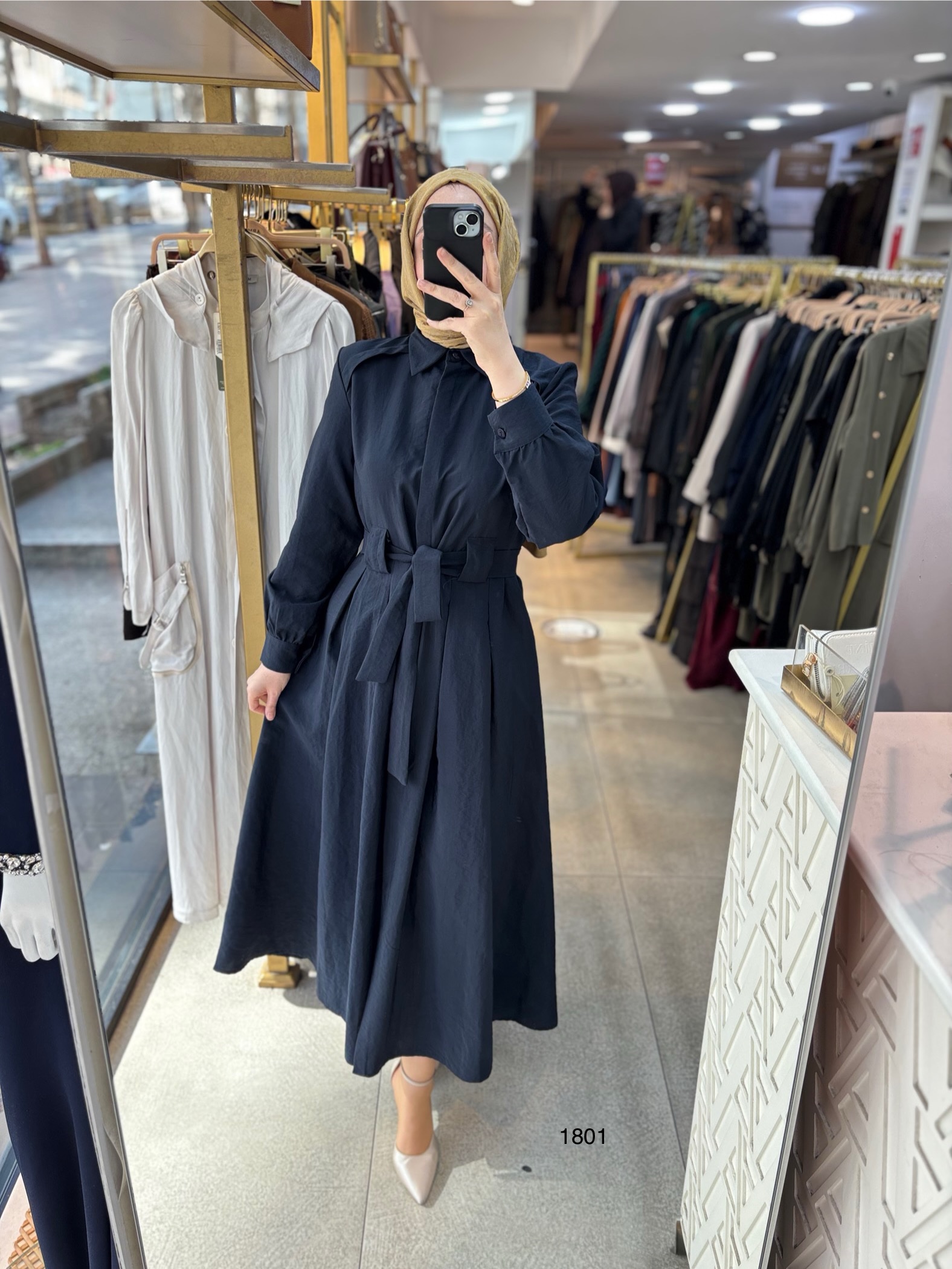 1801 Belden Bağlamalı Elbise - Görsel 2