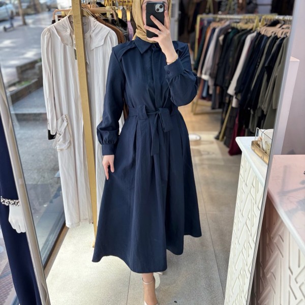 1801 Belden Bağlamalı Elbise - Görsel 3