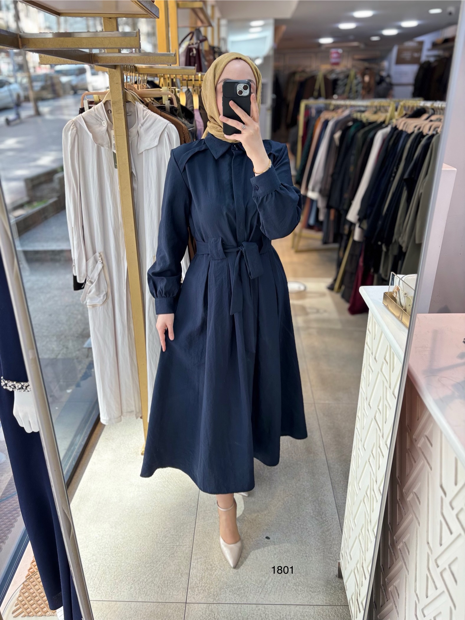 1801 Belden Bağlamalı Elbise - Görsel 3