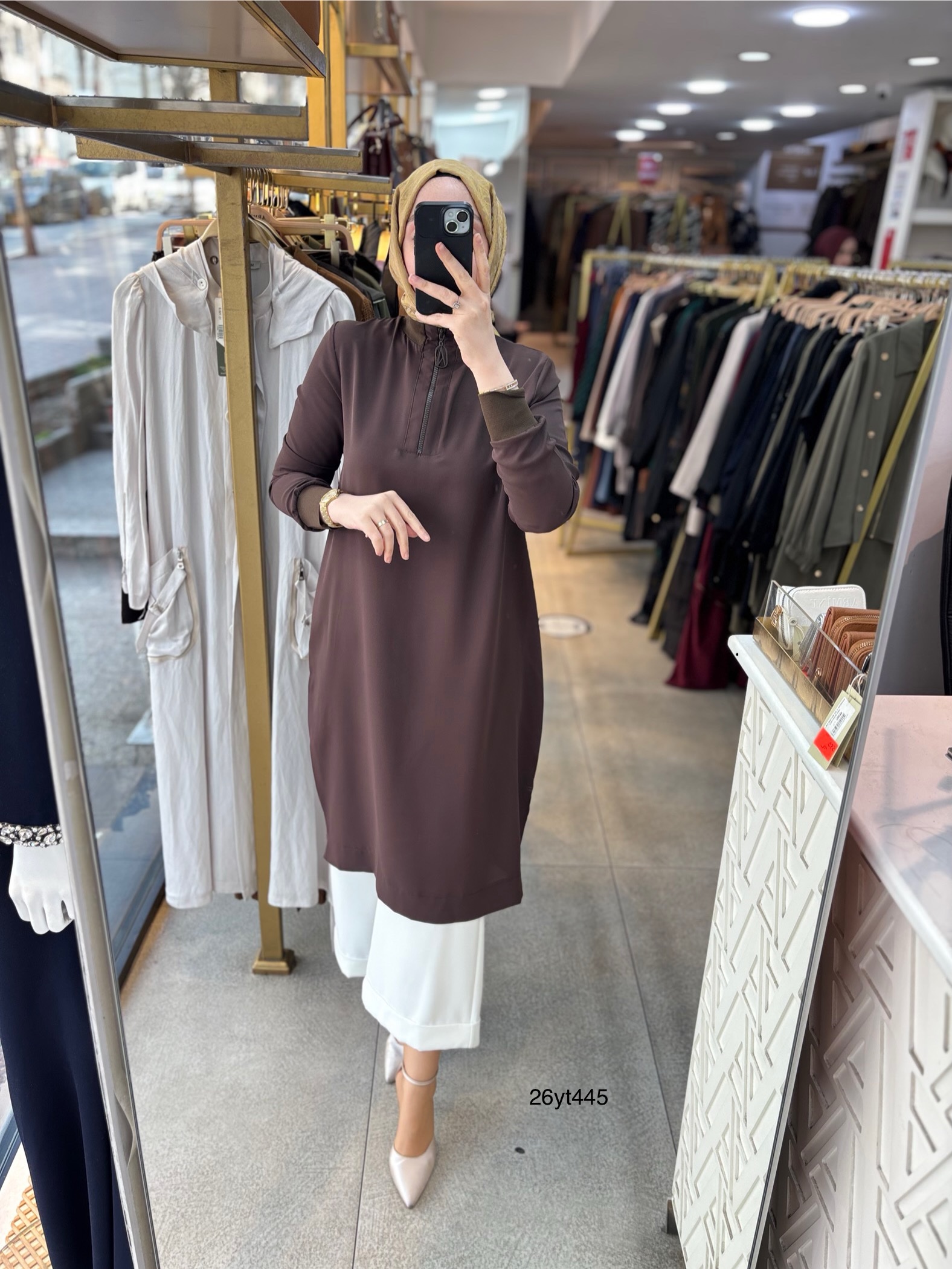 26YT445 Armine Trend Ribanalı Tunik - Görsel 7