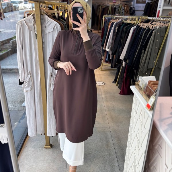 26YT445 Armine Trend Ribanalı Tunik - Görsel 8