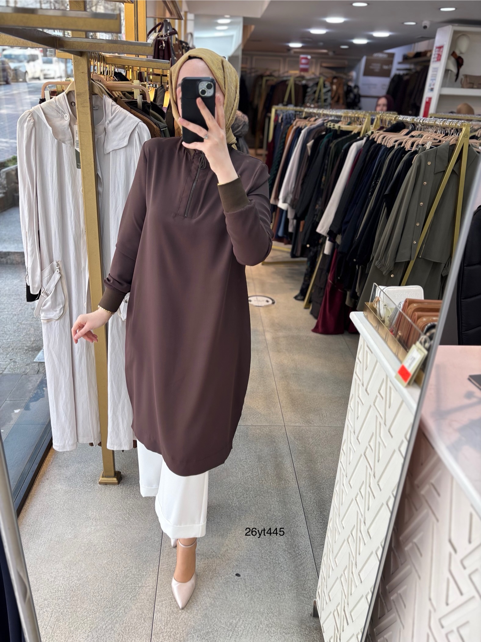 26YT445 Armine Trend Ribanalı Tunik - Görsel 16