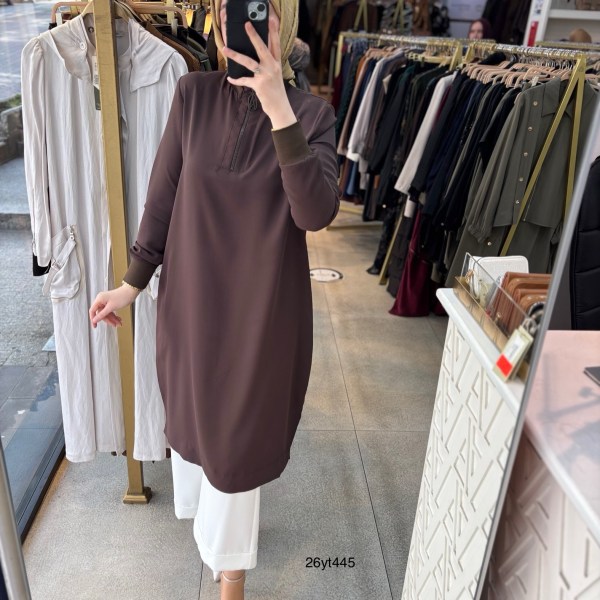 26YT445 Armine Trend Ribanalı Tunik - Görsel 9