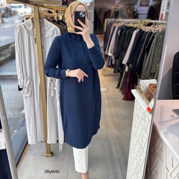 26YT445 Armine Trend Ribanalı Tunik - Görsel 4